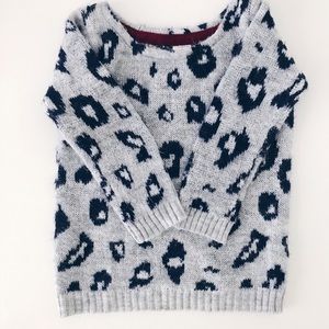 Navy & Grey Leopard Knit
